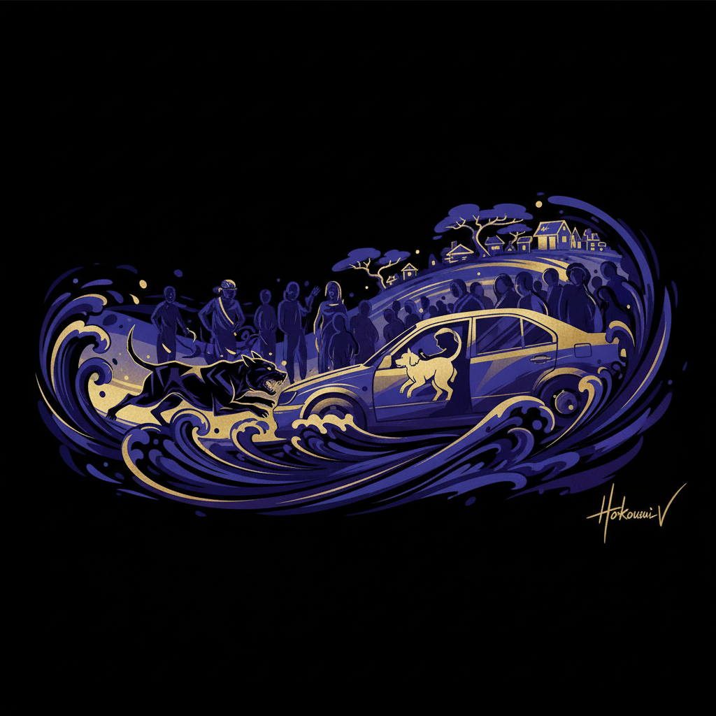 Homem usa carro para salvar cachorro em ataque de pitbull em Cascavel